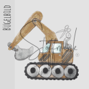 Bügelbild - Bagger braun